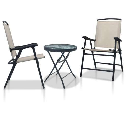 3-dijelni bistro set krem čelični - Krema 3 Cijena