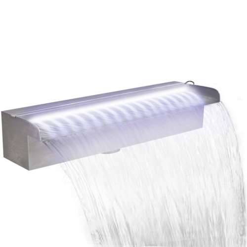 Pravokutna fontana za bazen s vodopadom LED nehrđajući čelik 45 cm Cijena