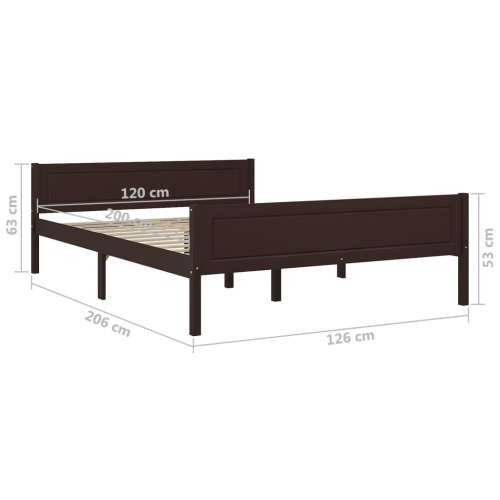 Okvir za krevet od masivne borovine tamnosmeđi 120 x 200 cm - Tamno smeđa 120 x 200 cm Cijena