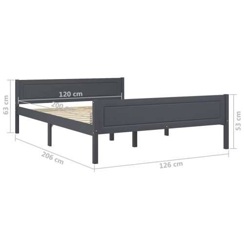 Okvir za krevet od masivne borovine sivi 120 x 200 cm - Siva 120 x 200 cm Cijena