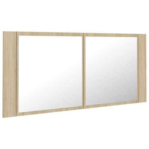 LED kupaonski ormarić s ogledalom boja hrasta 100x12x45 akrilni - sonoma hrast 1 Cijena