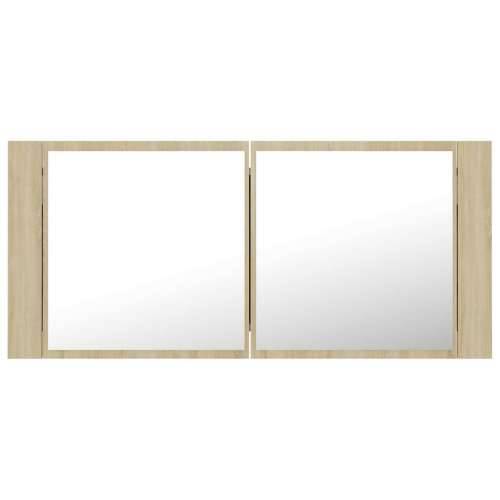 LED kupaonski ormarić s ogledalom boja hrasta 100x12x45 akrilni - sonoma hrast 1 Cijena
