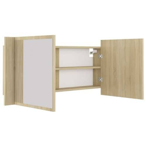 LED kupaonski ormarić s ogledalom boja hrasta 100x12x45 akrilni - sonoma hrast 1 Cijena