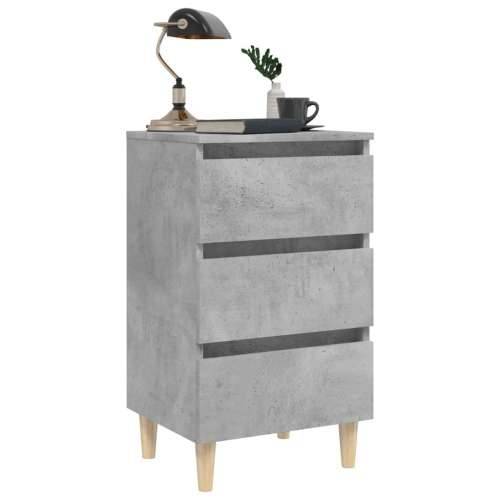 Noćni ormarići s drvenim nogama 2 kom boja betona 40x35x69 cm - Beton siva 2 Cijena