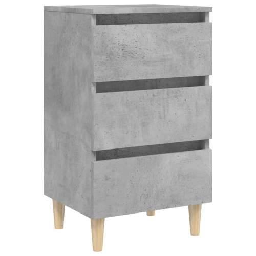 Noćni ormarići s drvenim nogama 2 kom boja betona 40x35x69 cm - Beton siva 2 Cijena