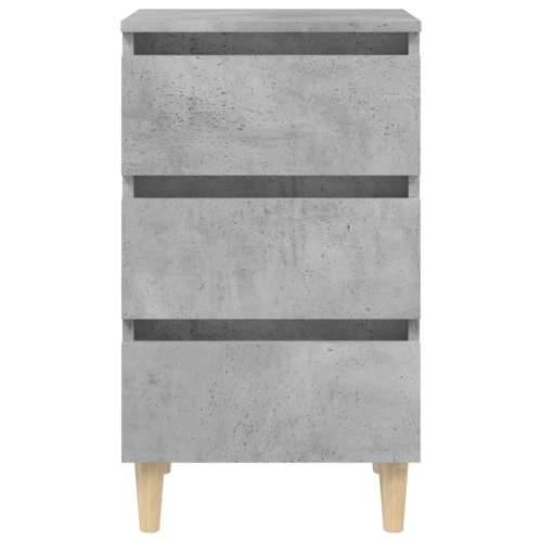 Noćni ormarići s drvenim nogama 2 kom boja betona 40x35x69 cm - Beton siva 2 Cijena