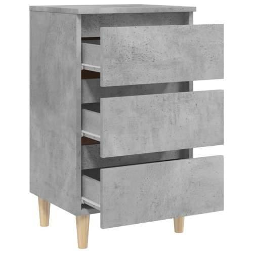 Noćni ormarići s drvenim nogama 2 kom boja betona 40x35x69 cm - Beton siva 2 Cijena