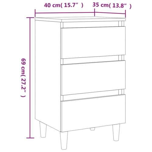 Noćni ormarići s drvenim nogama 2 kom boja betona 40x35x69 cm - Beton siva 2 Cijena