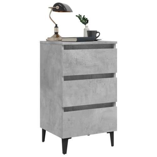 Noćni ormarić s metalnim nogama 2 kom boja betona 40x35x69 cm - Beton siva 2 Cijena