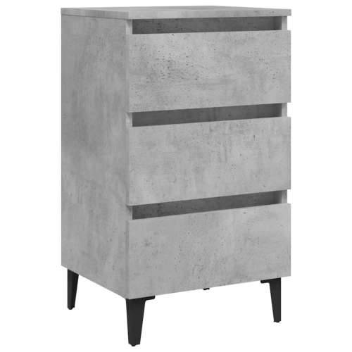 Noćni ormarić s metalnim nogama 2 kom boja betona 40x35x69 cm - Beton siva 2 Cijena