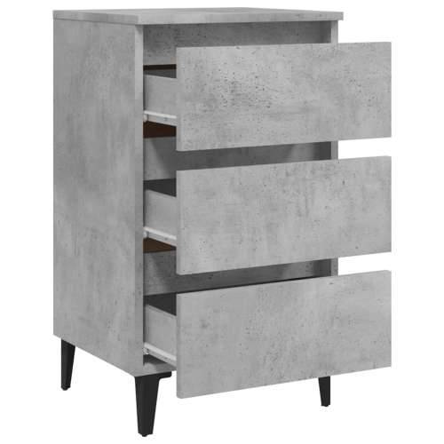 Noćni ormarić s metalnim nogama 2 kom boja betona 40x35x69 cm - Beton siva 2 Cijena