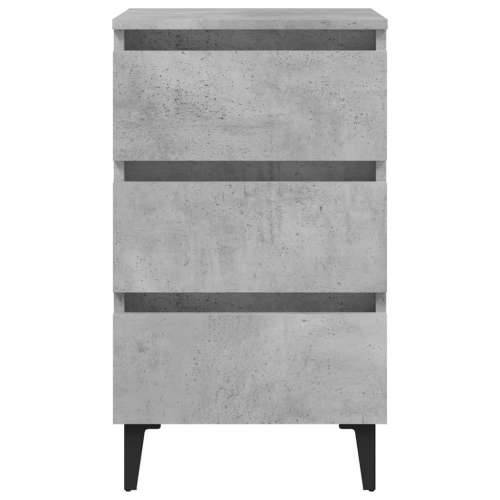 Noćni ormarić s metalnim nogama 2 kom boja betona 40x35x69 cm - Beton siva 2 Cijena