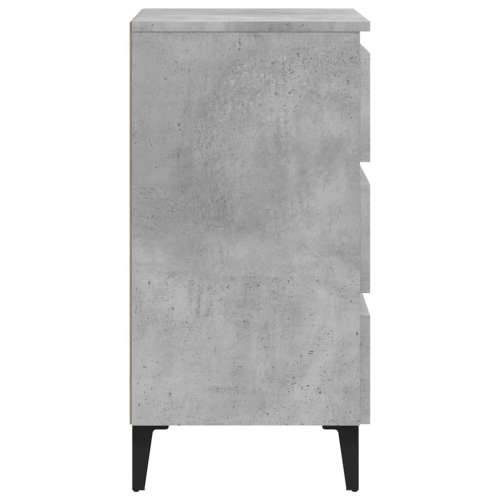Noćni ormarić s metalnim nogama 2 kom boja betona 40x35x69 cm - Beton siva 2 Cijena
