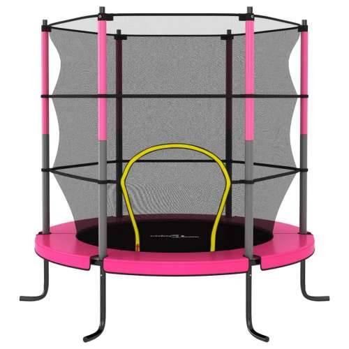 Trampolin sa sigurnosnom mrežom okrugli 140 x 160 cm ružičasti - Ružičasta 1 Cijena