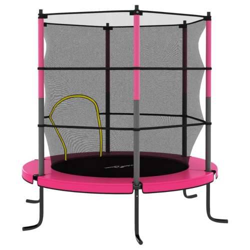 Trampolin sa sigurnosnom mrežom okrugli 140 x 160 cm ružičasti - Ružičasta 1 Cijena