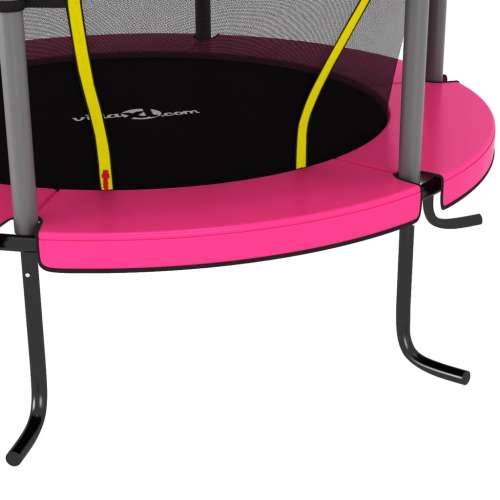 Trampolin sa sigurnosnom mrežom okrugli 140 x 160 cm ružičasti - Ružičasta 1 Cijena