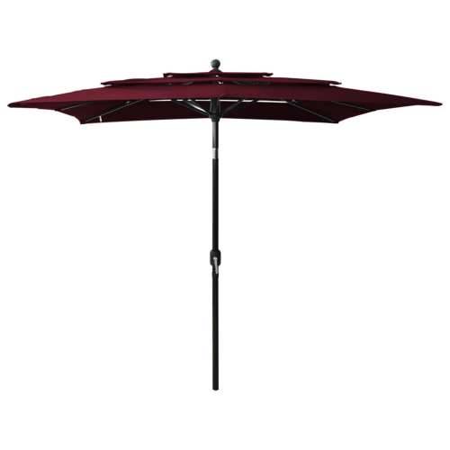 Vrtni suncobran s 3 razine i aluminijskim stupom 2,5x2,5m bordo - Bordo crvena 2.5 x 2.5 m 1 Cijena