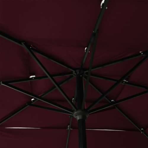 Vrtni suncobran s 3 razine i aluminijskim stupom 2,5x2,5m bordo - Bordo crvena 2.5 x 2.5 m 1 Cijena