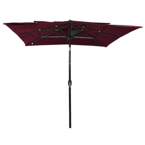 Vrtni suncobran s 3 razine i aluminijskim stupom 2,5x2,5m bordo - Bordo crvena 2.5 x 2.5 m 1 Cijena