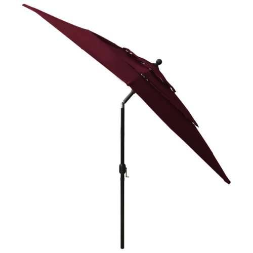 Vrtni suncobran s 3 razine i aluminijskim stupom 2,5x2,5m bordo - Bordo crvena 2.5 x 2.5 m 1 Cijena