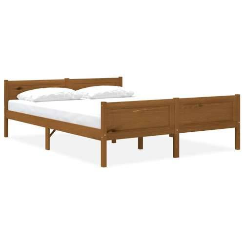 Okvir za krevet od masivne borovine boja meda 160 x 200 cm - boja meda 160 x 200 cm Cijena