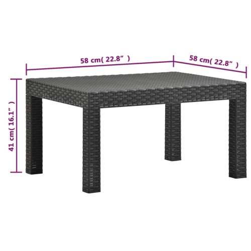3-dijelna vrtna garnitura s jastucima PP ratan antracit - 2x armchais + table 1 Cijena