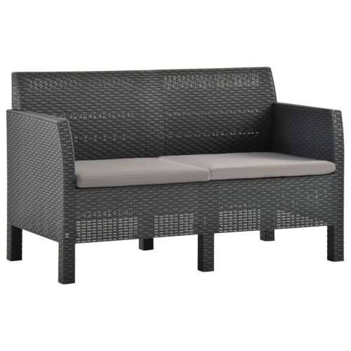 4-dijelna vrtna garnitura s jastucima PP ratan antracit - 2x armchais + 2-seater + table 1 Cijena