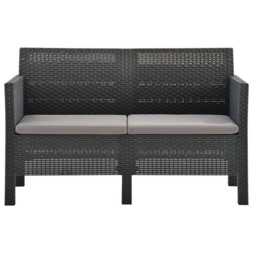 4-dijelna vrtna garnitura s jastucima PP ratan antracit - 2x armchais + 2-seater + table 1 Cijena