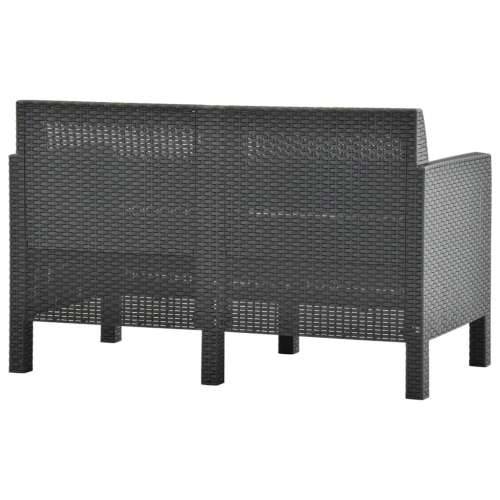 4-dijelna vrtna garnitura s jastucima PP ratan antracit - 2x armchais + 2-seater + table 1 Cijena