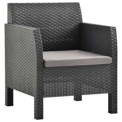4-dijelna vrtna garnitura s jastucima PP ratan antracit - 2x armchais + 2-seater + table 1 Cijena
