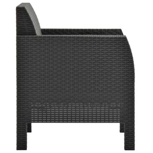 4-dijelna vrtna garnitura s jastucima PP ratan antracit - 2x armchais + 2-seater + table 1 Cijena