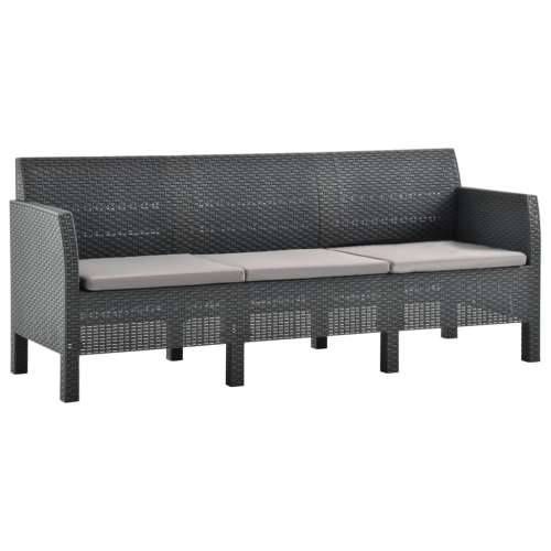 4-dijelna vrtna garnitura s jastucima PP ratan antracit - 2x armchais + 3-seater + table 1 Cijena