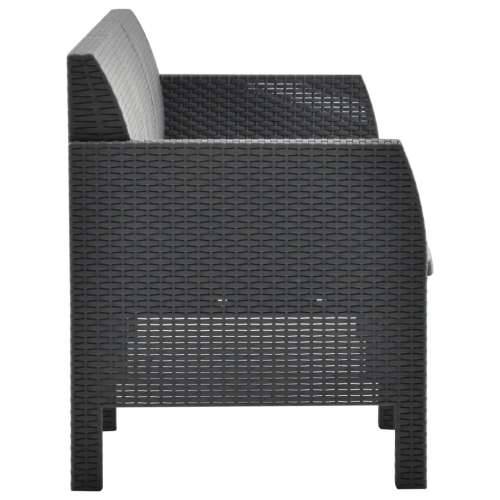 4-dijelna vrtna garnitura s jastucima PP ratan antracit - 2x armchais + 3-seater + table 1 Cijena