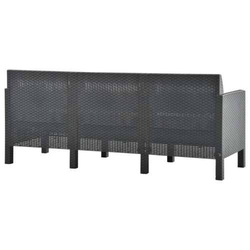 4-dijelna vrtna garnitura s jastucima PP ratan antracit - 2x armchais + 3-seater + table 1 Cijena