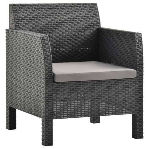 4-dijelna vrtna garnitura s jastucima PP ratan antracit - 2x armchais + 3-seater + table 1 Cijena