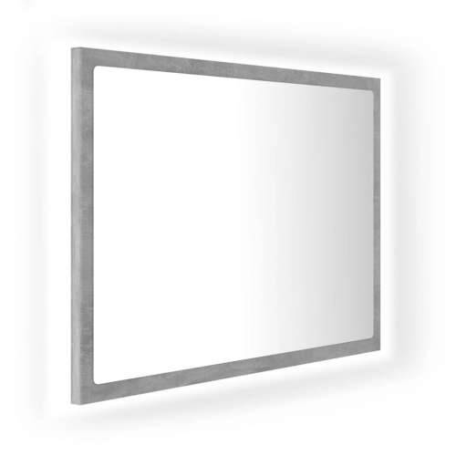 LED kupaonsko ogledalo siva boja betona 60x8,5x37 cm akrilno Cijena