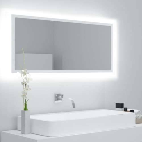 LED kupaonsko ogledalo bijelo 100x8,5x37 cm akrilno Cijena
