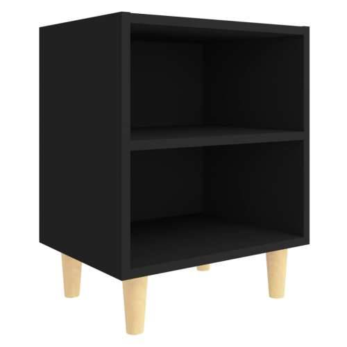 Noćni ormarići s nogama od masivnog drva 2 kom crni 40x30x50 cm - Crna 2 Cijena