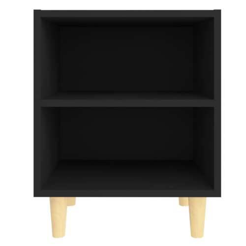 Noćni ormarići s nogama od masivnog drva 2 kom crni 40x30x50 cm - Crna 2 Cijena