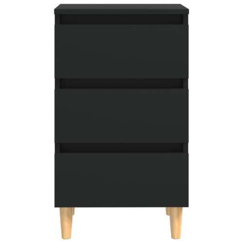 Noćni ormarić s nogama od masivnog drva crni 40 x 35 x 69 cm - Crna 1 Cijena