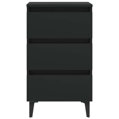Noćni ormarić s metalnim nogama crni 40 x 35 x 69 cm - Crna 1 Cijena