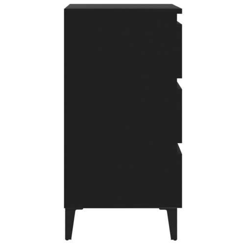 Noćni ormarić s metalnim nogama crni 40 x 35 x 69 cm - Crna 1 Cijena