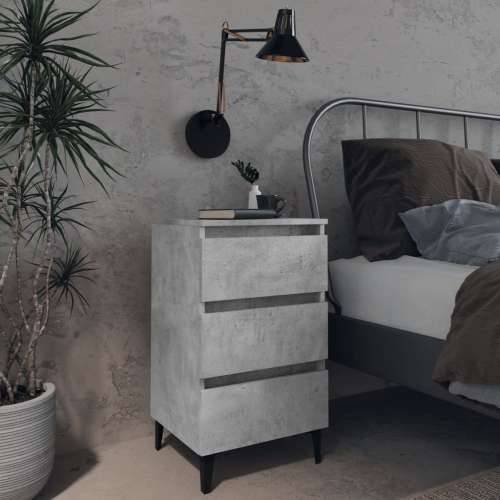 Noćni ormarić s metalnim nogama boja betona 40 x 35 x 69 cm - Beton siva 1 Cijena