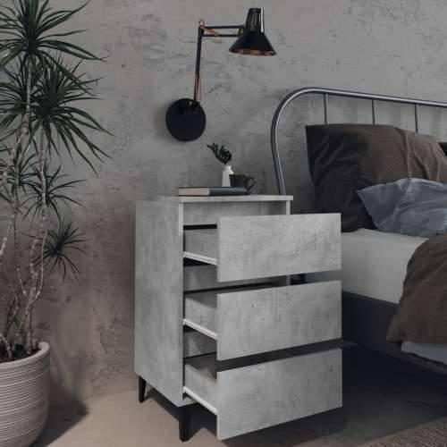 Noćni ormarić s metalnim nogama boja betona 40 x 35 x 69 cm - Beton siva 1 Cijena
