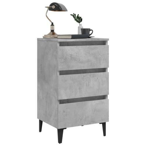 Noćni ormarić s metalnim nogama boja betona 40 x 35 x 69 cm - Beton siva 1 Cijena