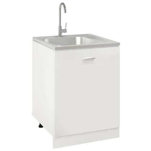 Kuhinjski sudoper s cjedilom srebrni 600 x 600 x 155 mm čelični - 600 x 600 x 155 mm Cijena