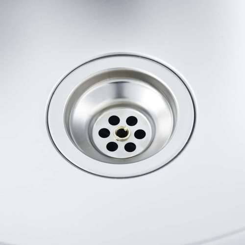 Kuhinjski sudoper s cjedilom srebrni 600 x 600 x 155 mm čelični - 600 x 600 x 155 mm Cijena