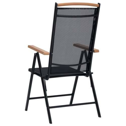 Sklopive vrtne stolice 2 kom od aluminija i tekstilena crne Cijena