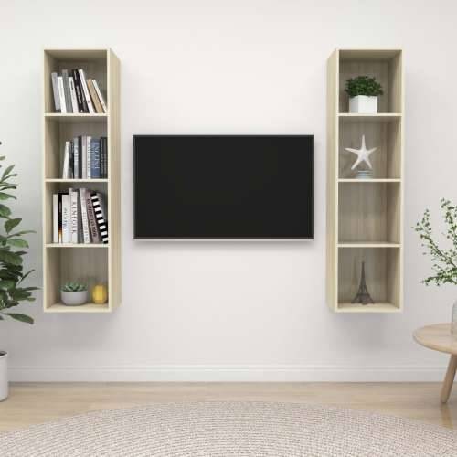 Zidni TV ormarići 2 kom boja hrasta sonome konstruirano drvo - sonoma hrast 2 Cijena