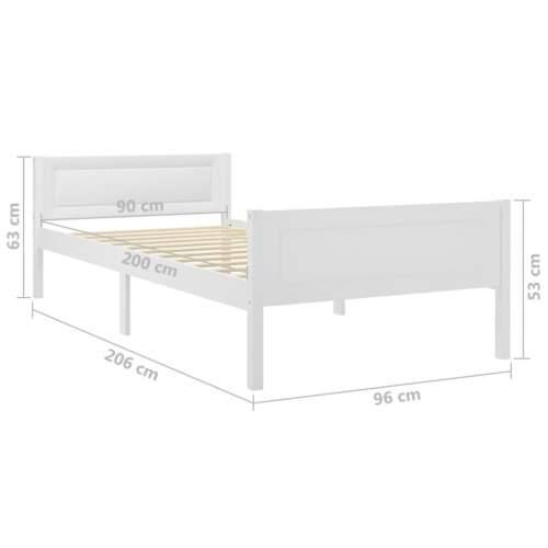 Okvir za krevet od masivne borovine bijeli 90 x 200 cm - Bijela 90 x 200 cm Cijena